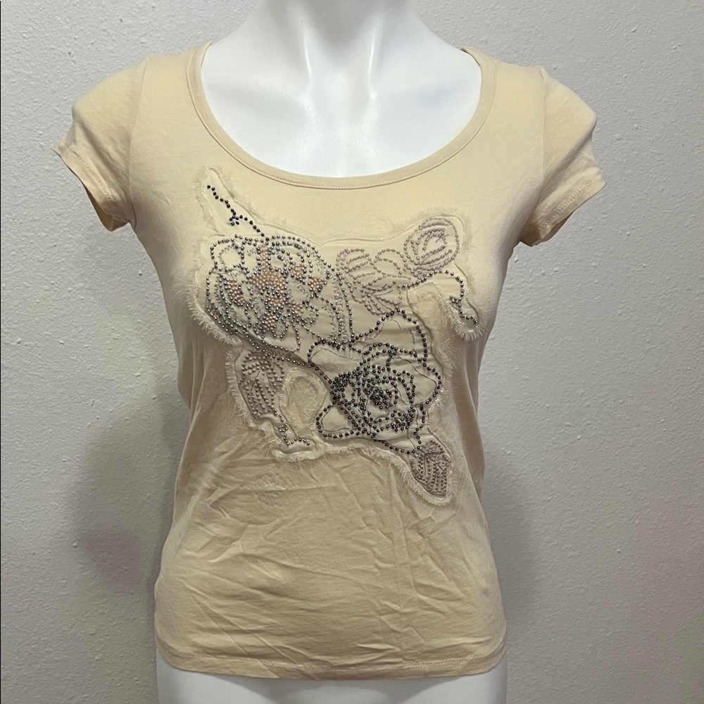 Ann Taylor LOFT Beaded Tshirt Sz XSP